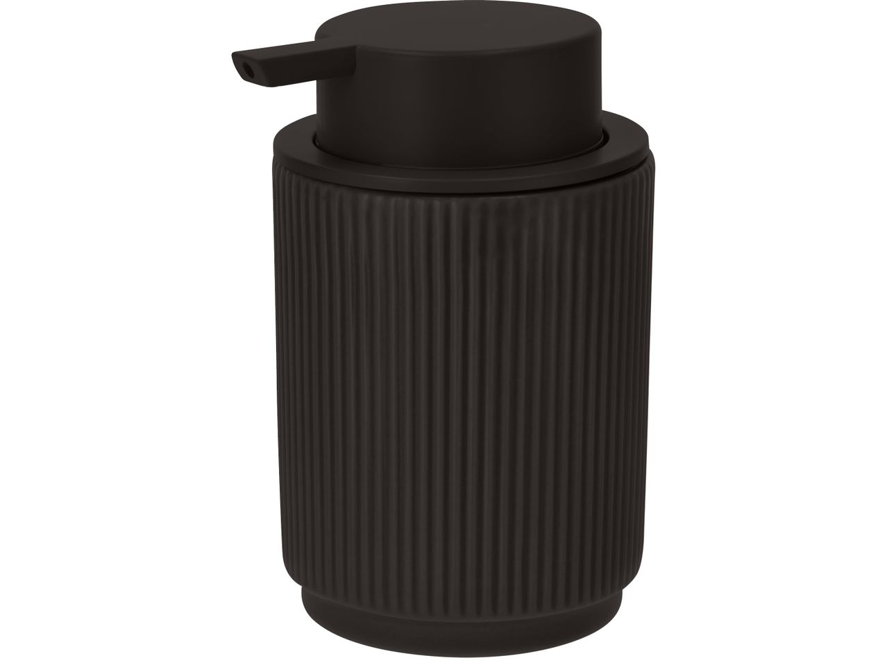 Черен дозатор за сапун с вертикални ребра
