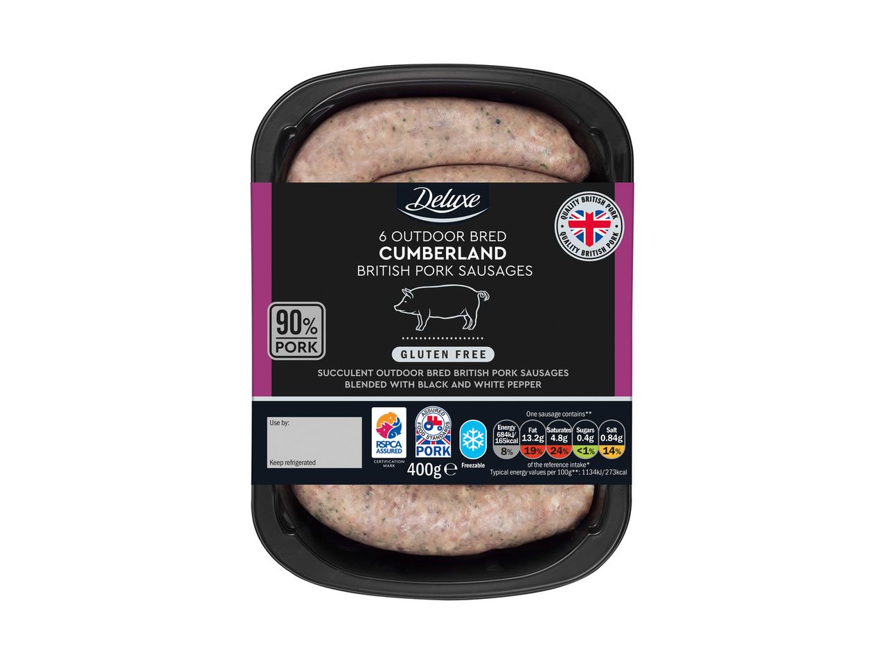 Go to full screen view: Deluxe Bramley Apple Chipolatas or Sausages - Image 2