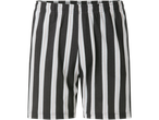Pantaloni de pijama cu dungi negre și bej.