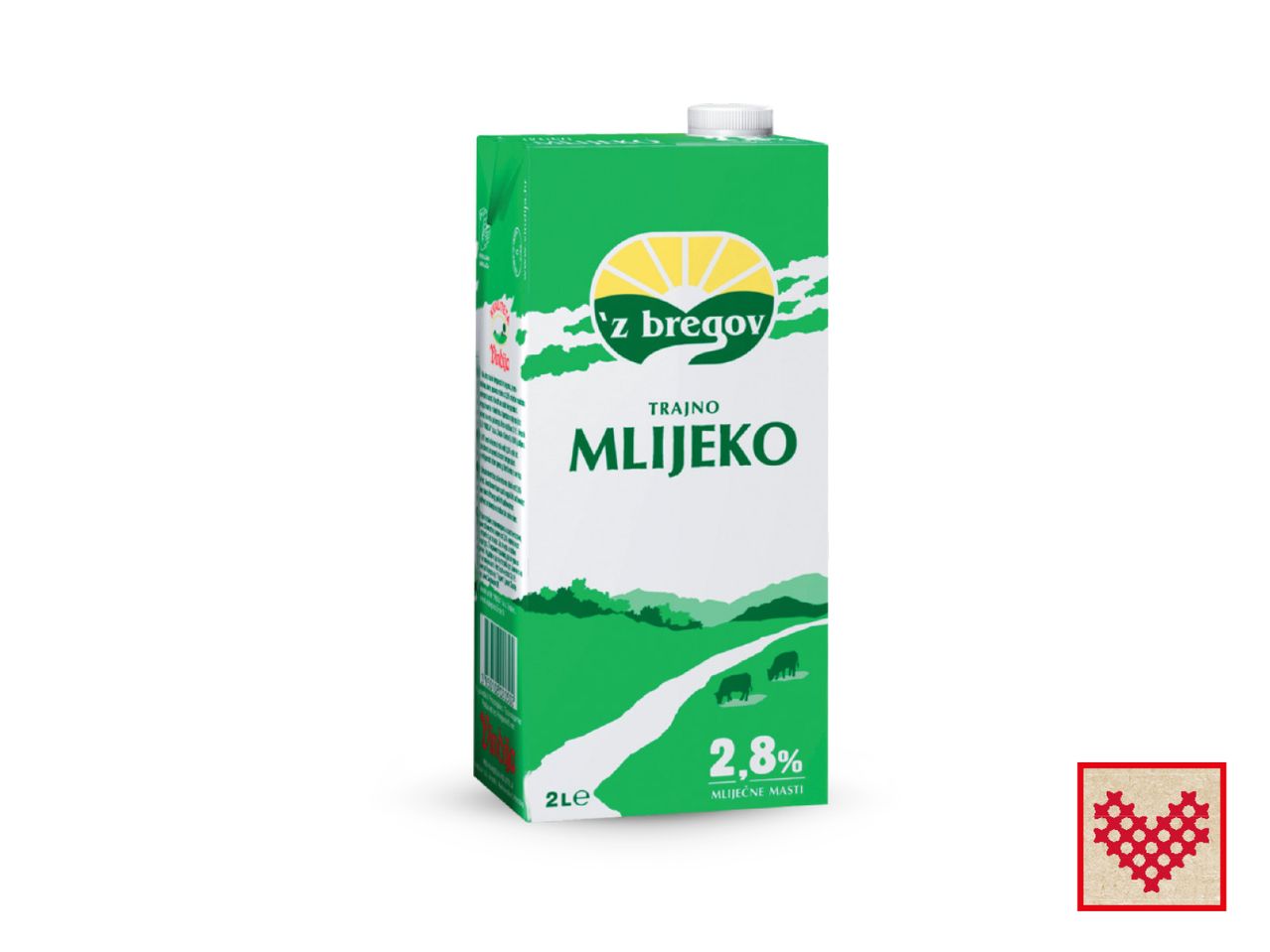 Z bregov trajno mlijeko s 2,8% mliječne masti u zelenoj ambalaži.