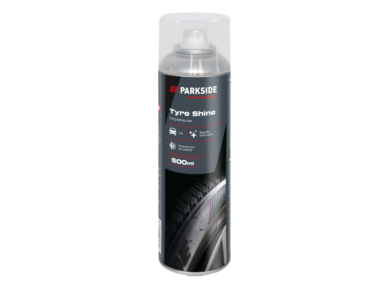 PARKSIDE PERFORMANCE sprej za sijaj pnevmatik, 500ml, za dolgotrajno nego in lep sijaj.