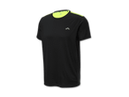 Crivit Herren-Laufshirt in Schwarz mit neongelben Details.