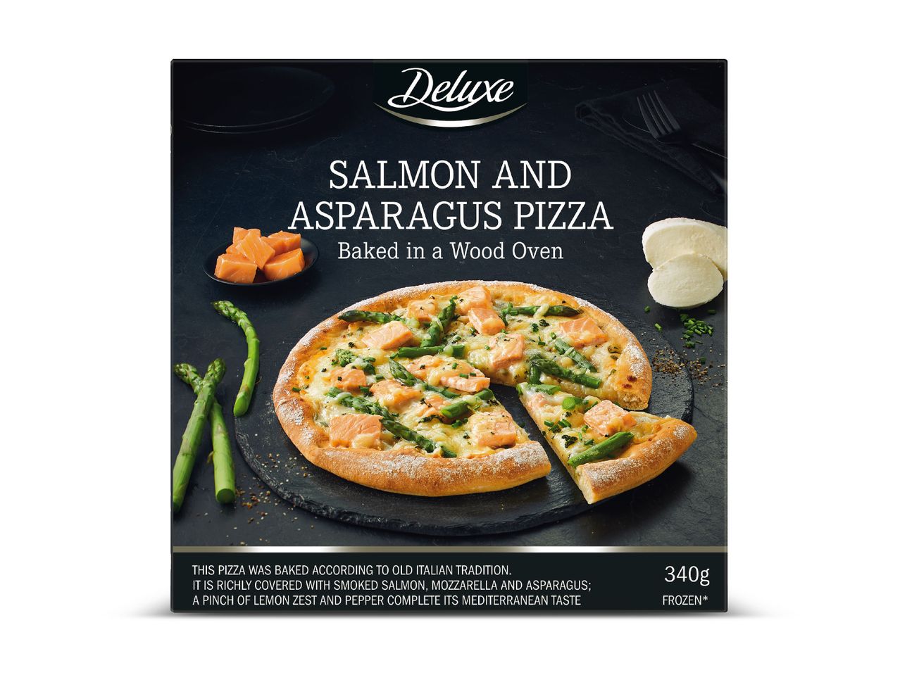 Ga naar volledige schermweergave: Pizza met zalm & asperge - afbeelding 1