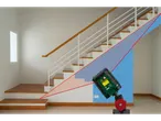 Telemetru laser sau laser cu linii încrucișate proiectând linii pe o scară