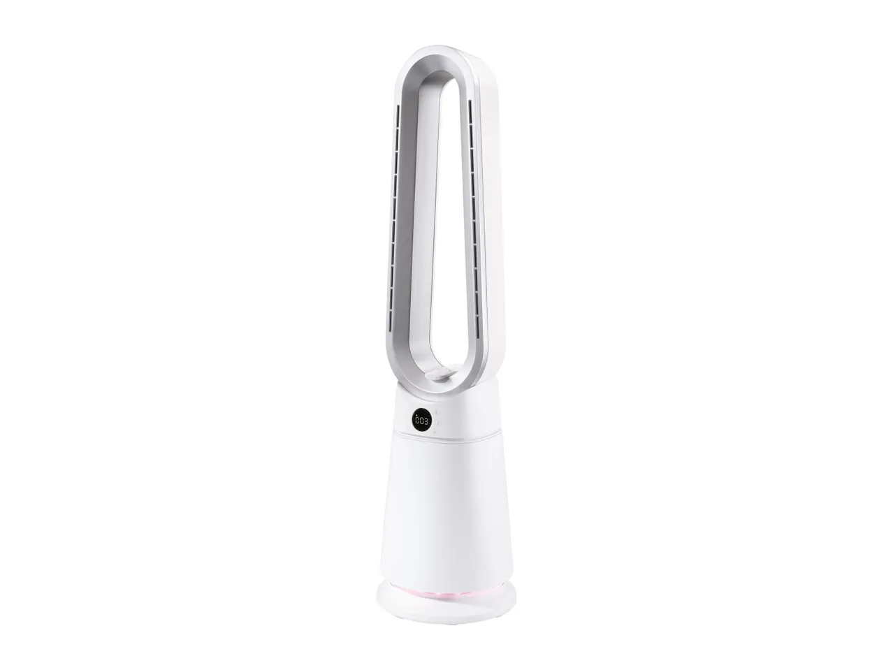 Go to full screen view: Silvercrest Bladeless Tower Fan Heater - White - Image 1