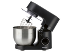 Black SILVERCREST® stand mixer with a stainless steel bowl and whisk attachment