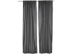 Livarno® Zavjese: Duas cortinas cinza-escuras numa barra.