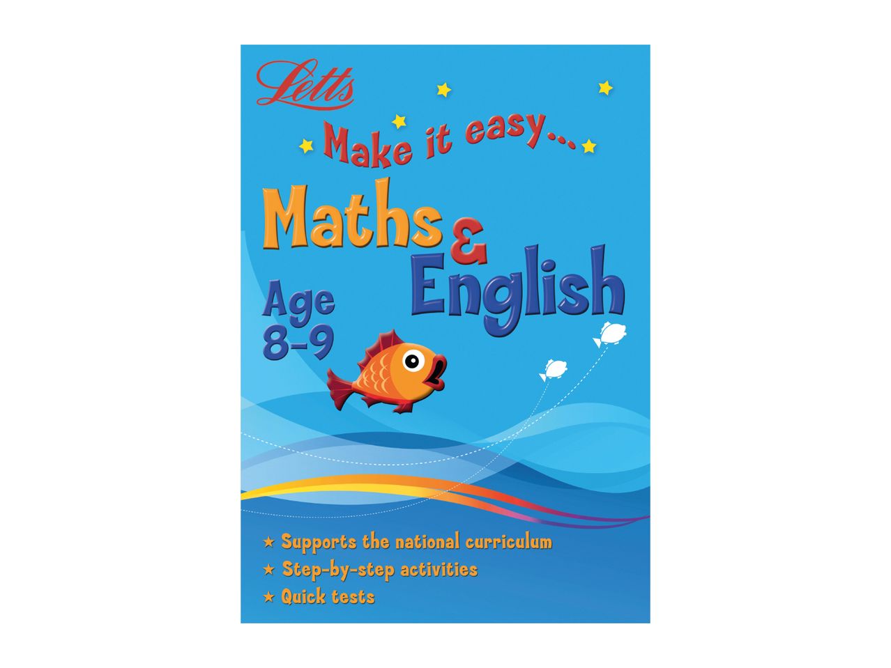 Children's workbook for Maths & English, age 8-9, with activities and tests.