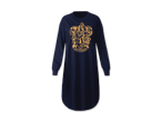 Dunkelblaues Gryffindor-Nachthemd mit langen Ärmeln und goldenem Wappen