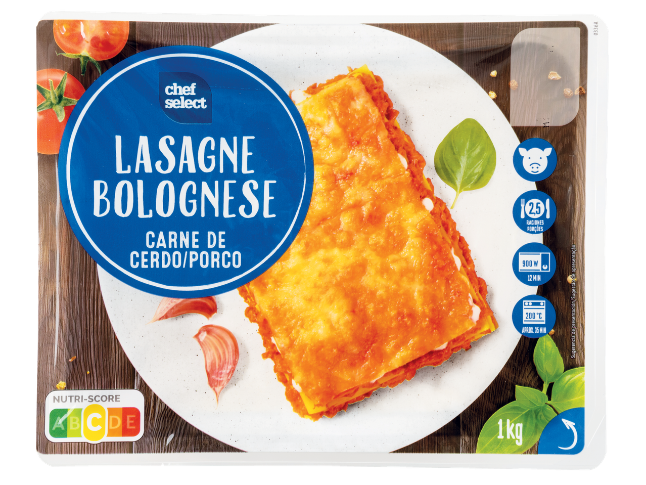 Chef Select Lasanha Bolonhesa com carne de porco, 1kg, Nutri-Score B
