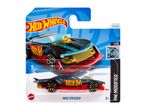 Hot Wheels Mod Speeder toy car in packaging, black with red and gold accents.