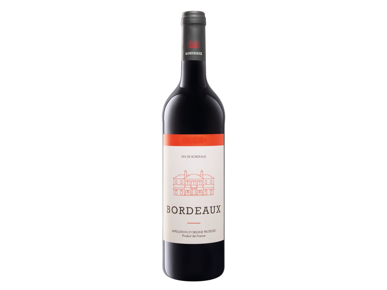 Flaske Bordeaux rødvin.