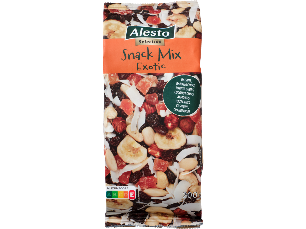 Alesto Selection Exotic Snack Mix ar augļiem un riekstiem, Nutri-Score E, 200g.
