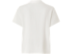 Top de algodão branco folgado com mangas curtas e gola, vista traseira