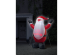LIVARNO home Inflatable LED Santa Claus figure with 'HO HO HO! CHRISTMAS' text, outdoors at night.