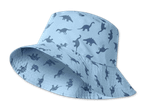 Hellblauer Fischerhut mit Dinosaurier-Muster