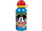 Blue water bottle with a red cap, featuring a smiling cartoon mouse and the text 'CHAMPION' and 'MICKEY'.