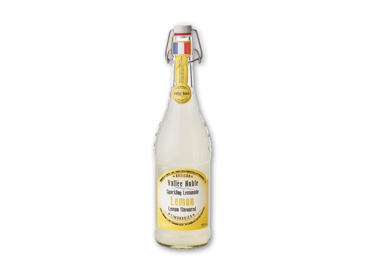 Flaske med mousserende limonade med citronsmag, 750 ml.