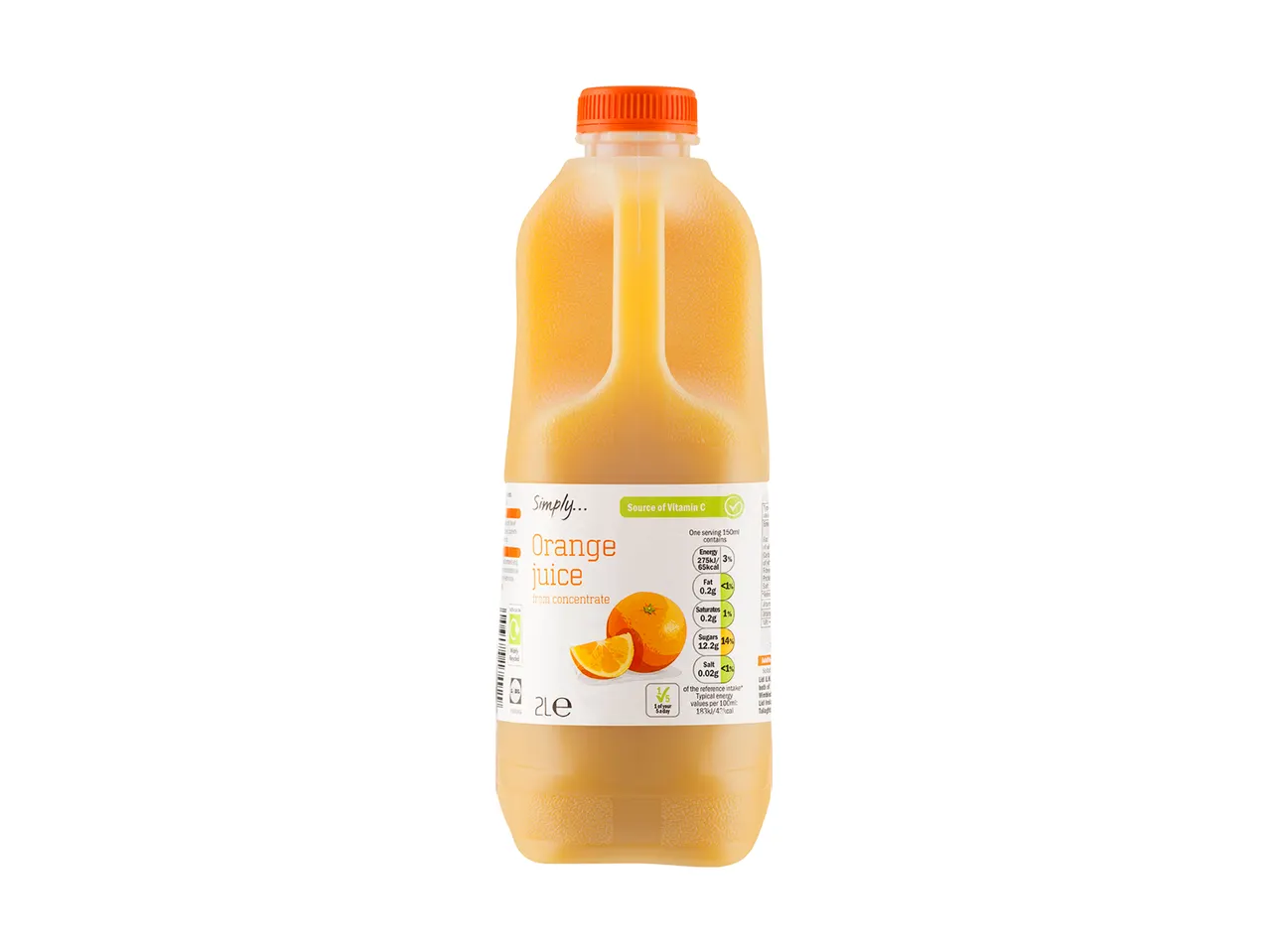 Simply... orange juice from concentrate, 2 litre bottle.