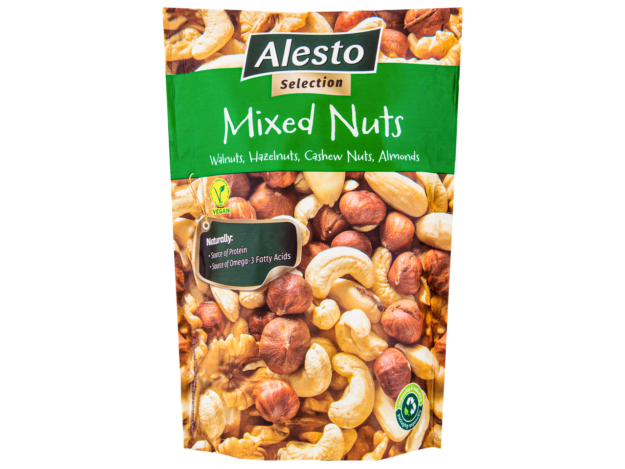 Alesto Selection: segapähklid – kreeka pähklid, sarapuupähklid, cashew pähklid ja mandlid.