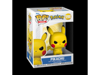 Pikachu vinyl figure in box, with choking hazard warnings.