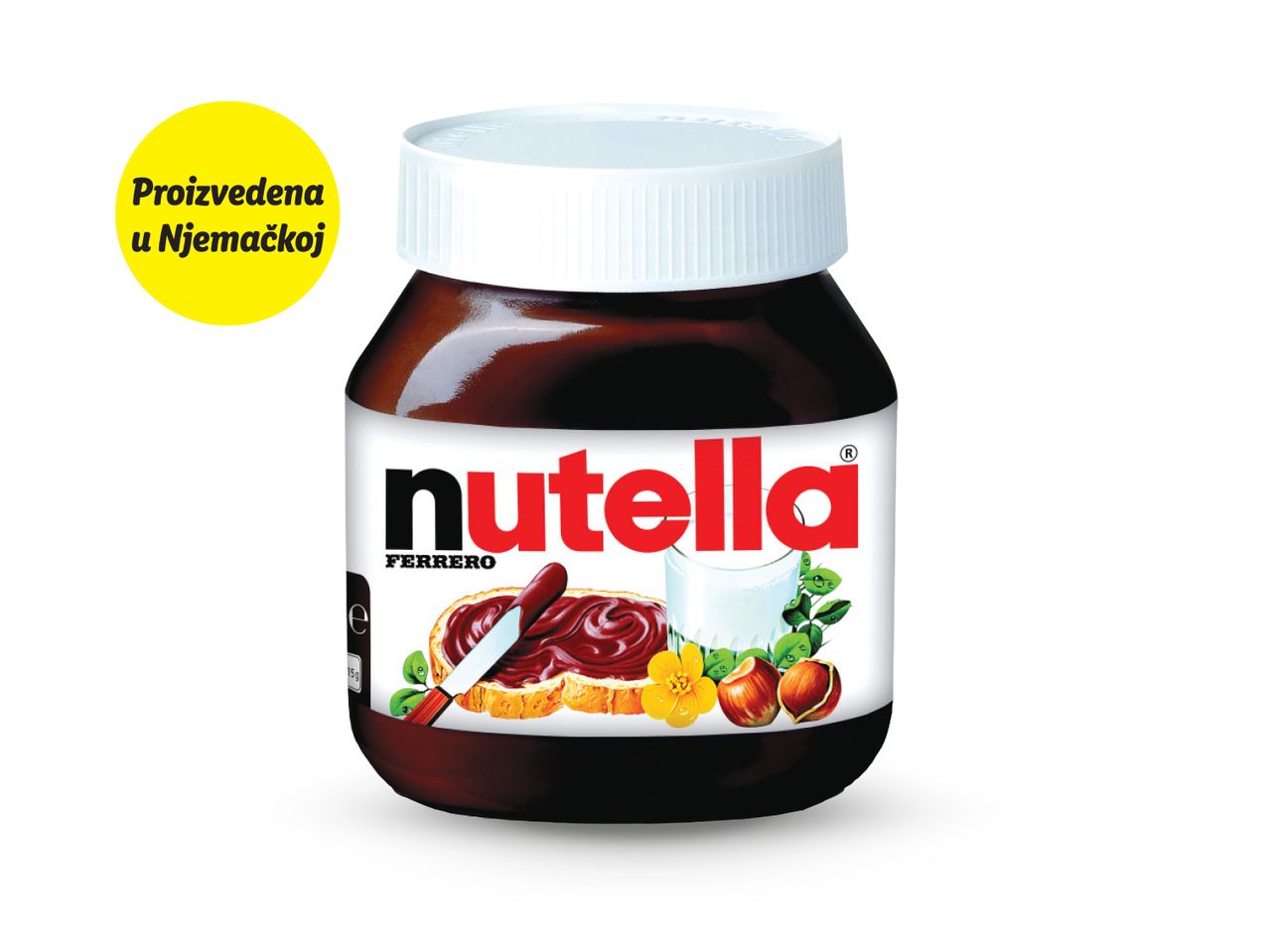 Tegla Nutelle Ferrero proizvedena u Njemačkoj.
