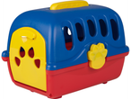 Cage de transport pour animaux de compagnie bleue, rouge et jaune