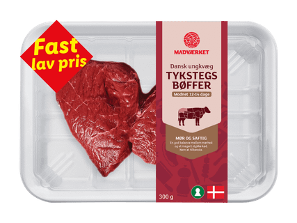 MADVÆRKET Tykstegsbøffer af ungkvæg