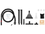 Parkside® 1600W Carpet Cleaner accessories: hose, extension tubes, nozzles, filters, and cleaning solution.