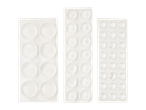 Three sheets of adhesive felt pads in varying sizes.