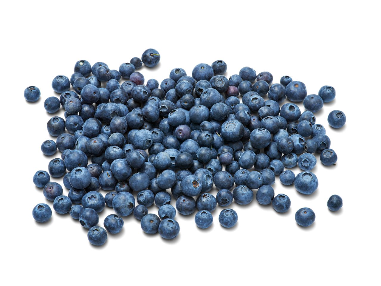 Een hoop verse bosbessen.