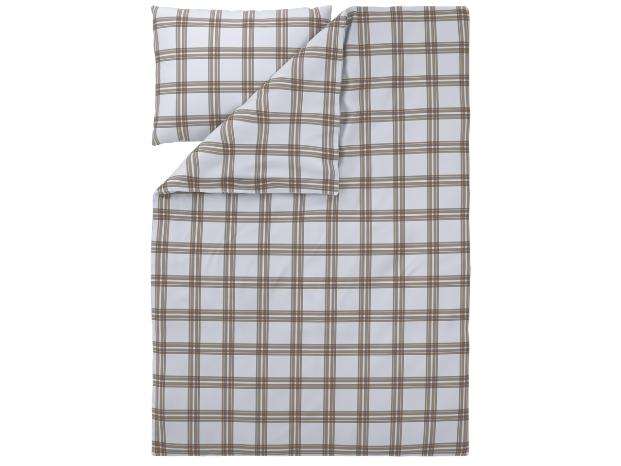 LIVARNO Plonos flaneliniai patalynės užvalkalai su rudu languotu raštu