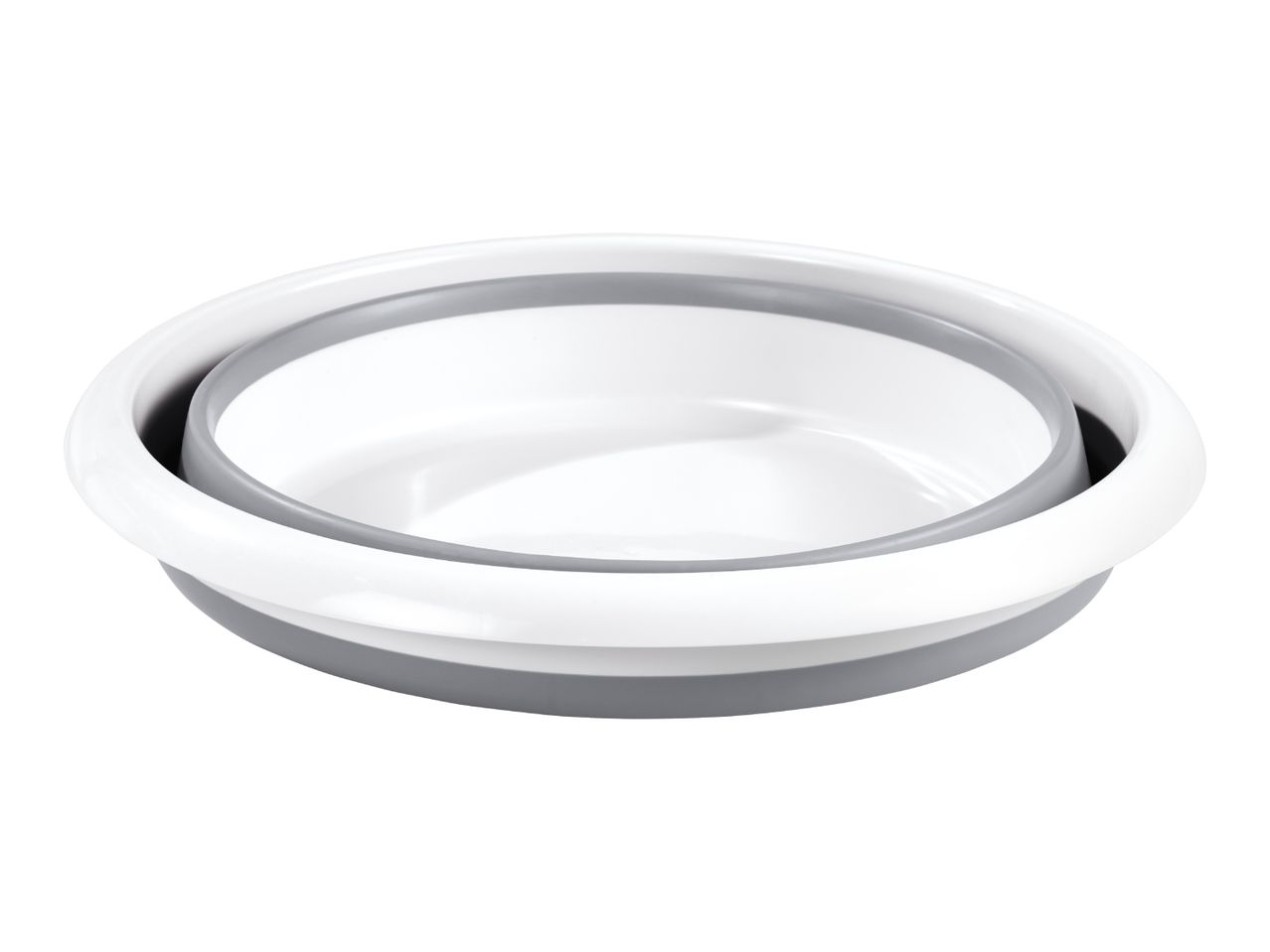 Collapsible round basin in white and grey