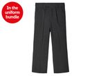 Dark gray school trousers included in a uniform bundle.
