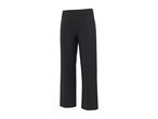 Black wide-leg trousers with a flat waistband