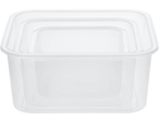 Set de recipiente pentru alimente SILVERCREST: trei recipiente din plastic transparent stivuite