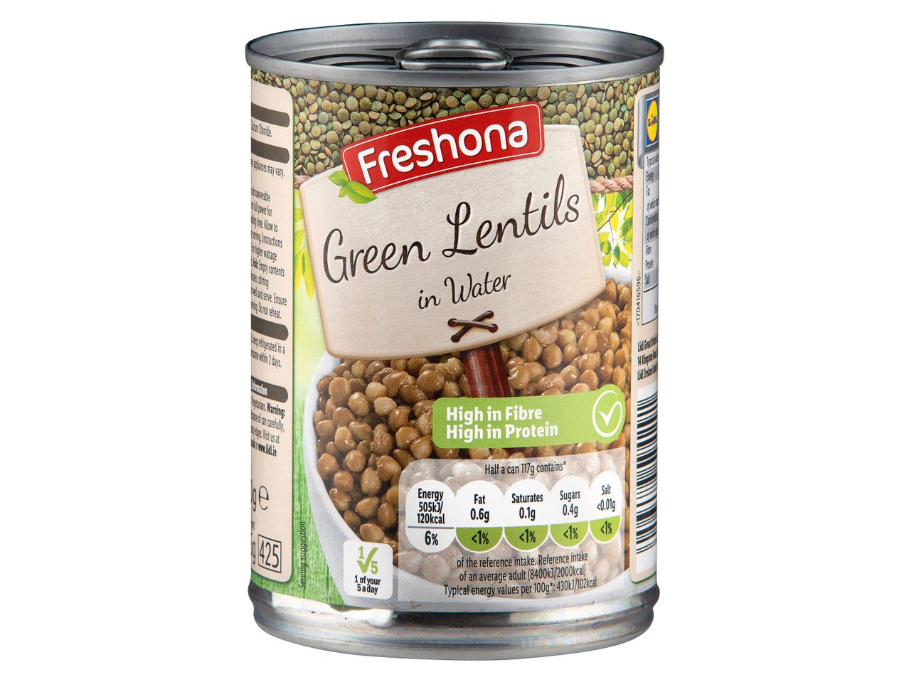 Go to full screen view: Freshona Green Lentils in Water - Image 1