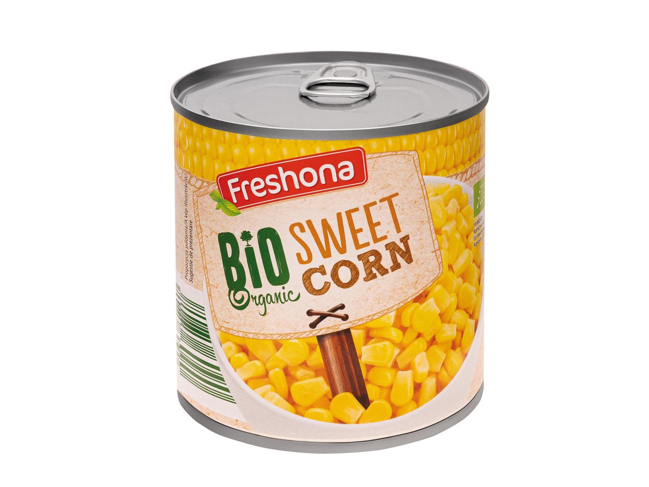 Freshline Bio Sweet Corn konzervdoboz.
