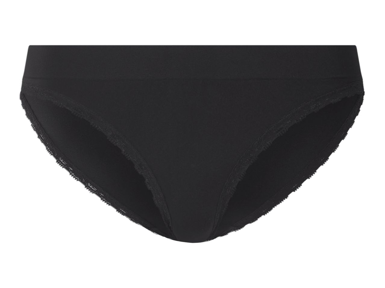 Black women's briefs with lace trim