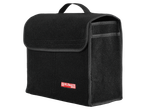 ULTIMATE SPEED® black car boot organiser with a handle and red logo.