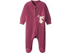 Lupilu® baby sleepsuit in maroon with a bunny and butterfly design