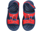 Sandálias infantis do Homem-Aranha vermelhas e azuis com fecho de velcro