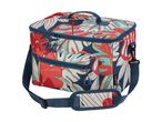 Floral print cooler bag with shoulder strap and front pocket