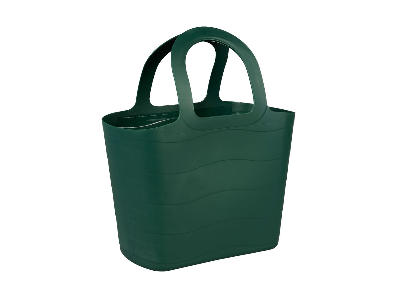 A dark green silicone tote bag.