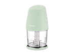Ein mintgrüner Mini-Zerkleinerer für die Küche.
