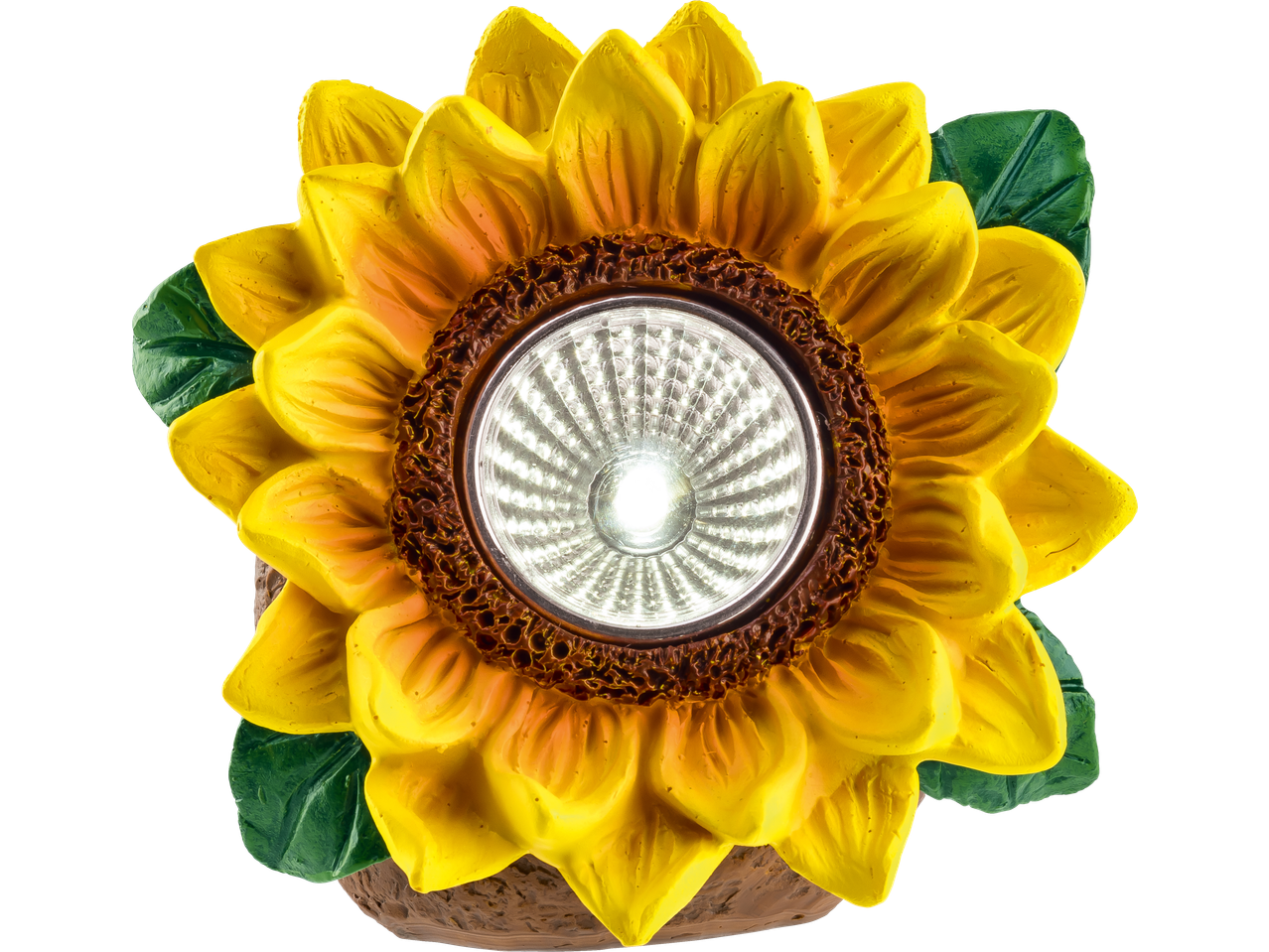 LIVARNO Deko-LED-Solarleuchte: Candeeiro solar em forma de girassol com centro LED brilhante