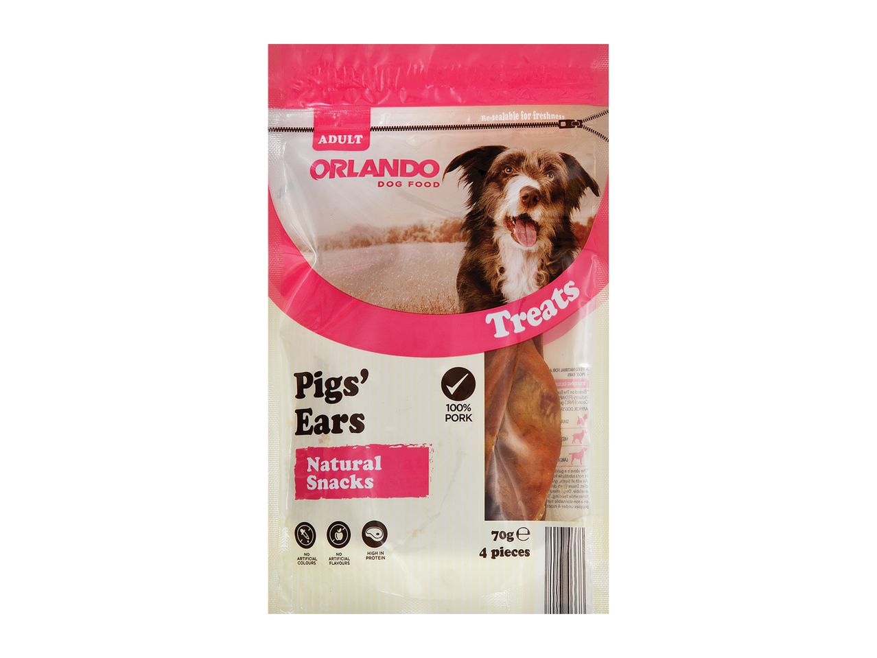 Orlando: dog treats, natural pigs' ears.