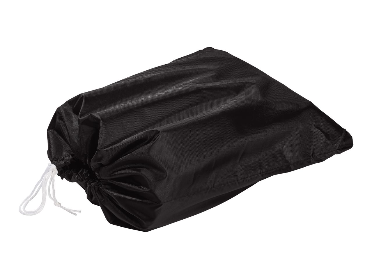 Black drawstring storage bag