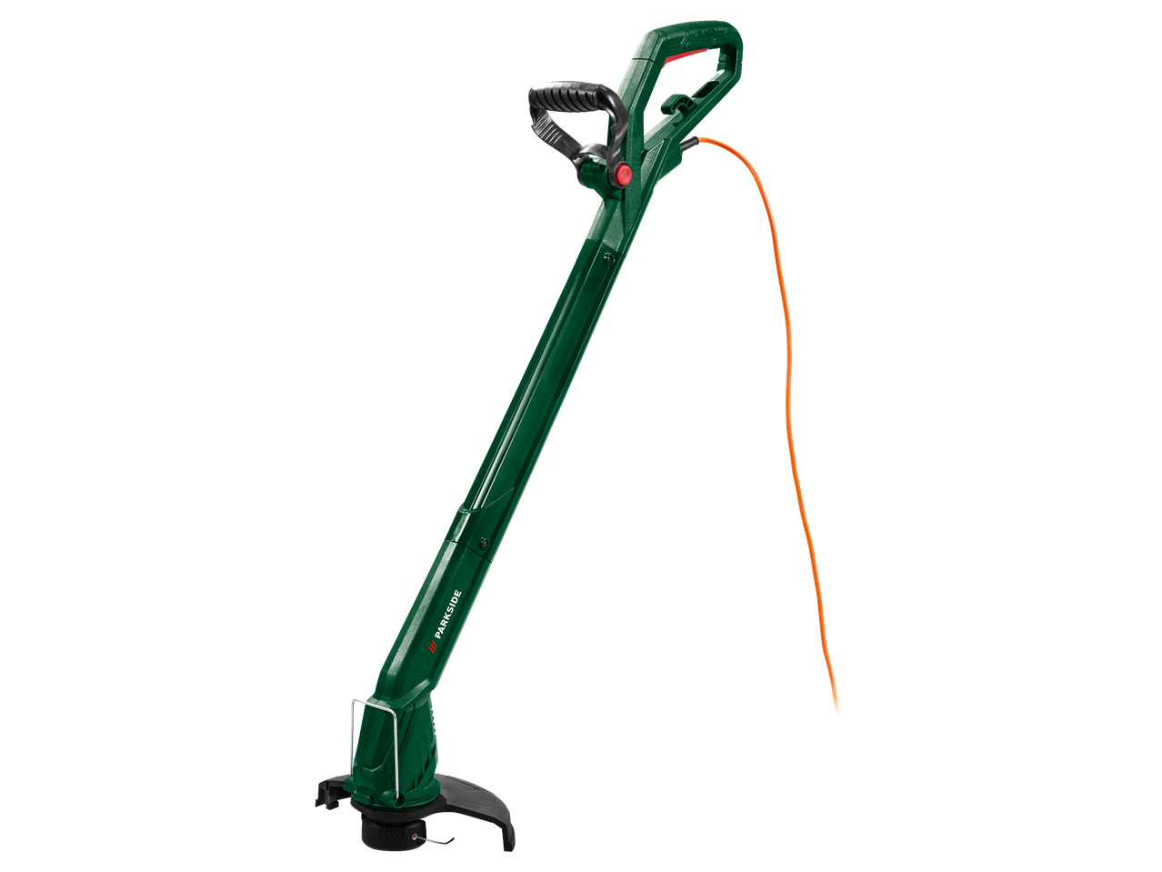 PARKSIDE® 300W Electric Lawn Trimmer, green with an orange power cord.