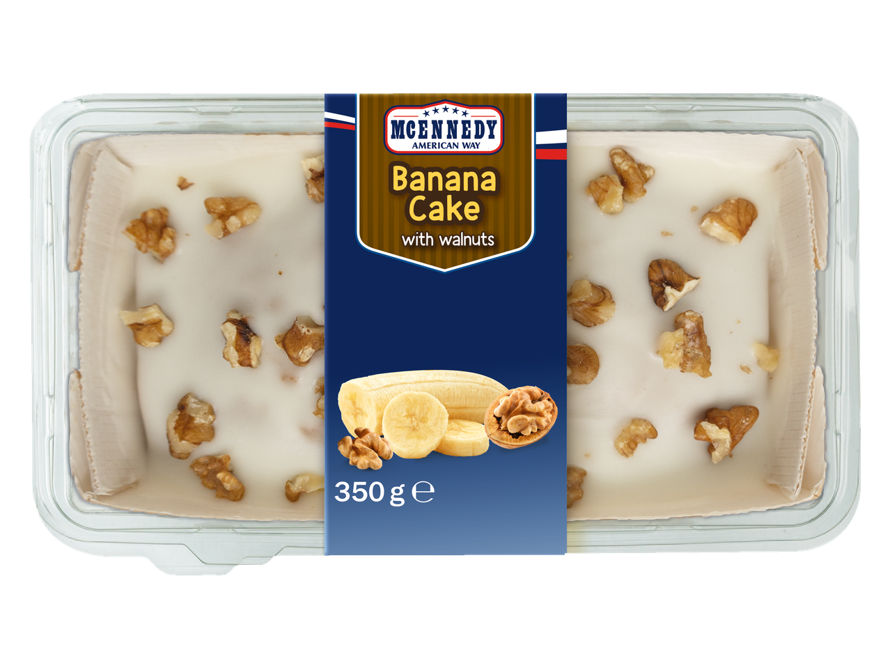 MCENNEDY Banana Cake aux noix, 350g.